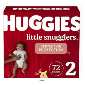 ** Huggies Little Snugglers Baby Diapers, Size 2 (12-18 lbs), 72 Ct